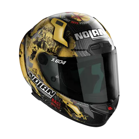 CASCO NOLAN X804 RS CARBON CHECA GOLD 025