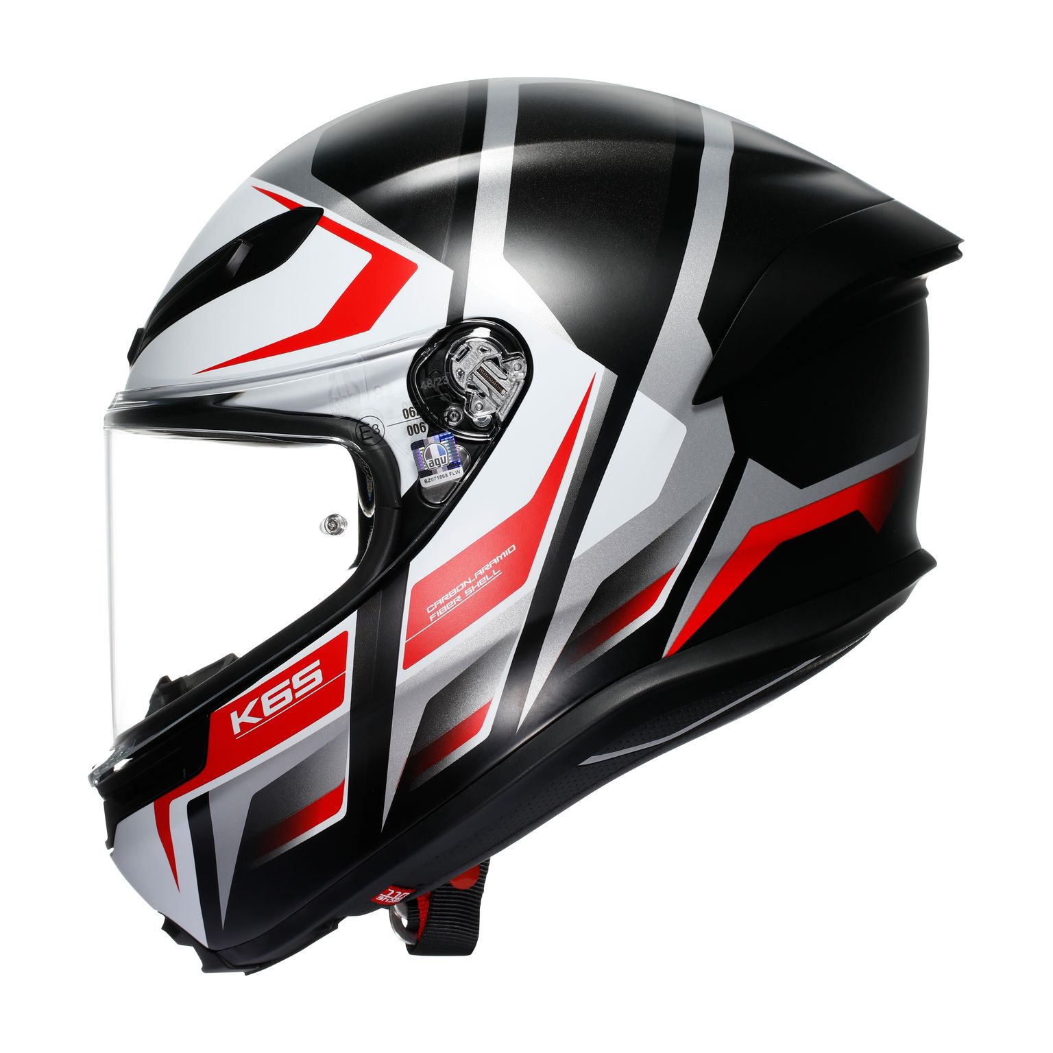 CASCO AGV K-6 S E2206 KARVE matt black/white/red