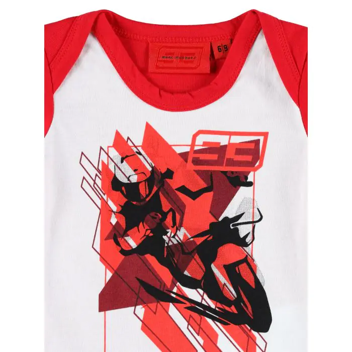 Body romper MARQUEZ GRAPHIC white/red