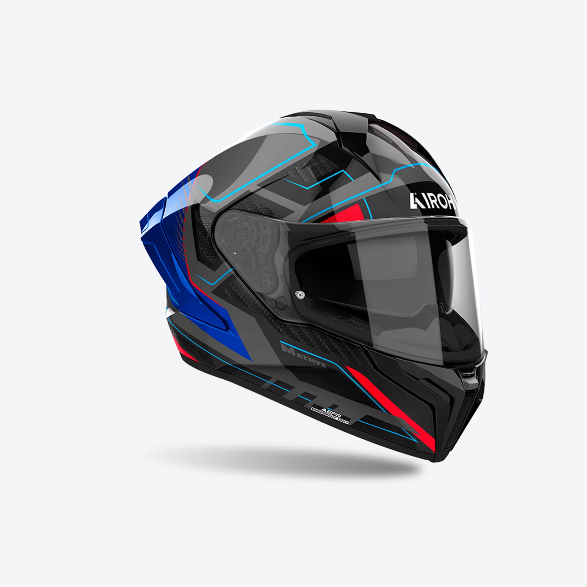 Casco AIROH MATRYX ROCKET blue/red gloss