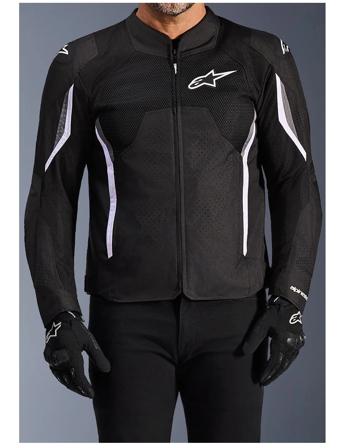 CHAQUETA ALPINESTARS AST AIR v3 bk/gy/wh