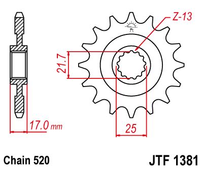 PIÑON JT 15T 520 JTF1381.15