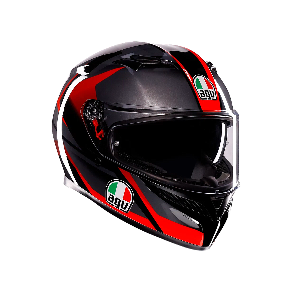 CASCO AGV K-3 E2206 STRIGA black/grey/red