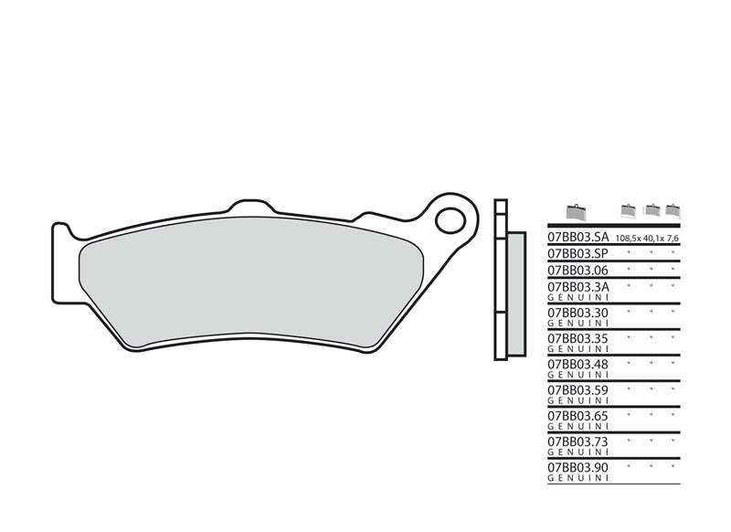 Pastillas de freno BREMBO 07BB03LA