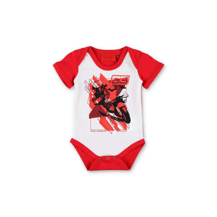 Body romper MARQUEZ GRAPHIC white/red