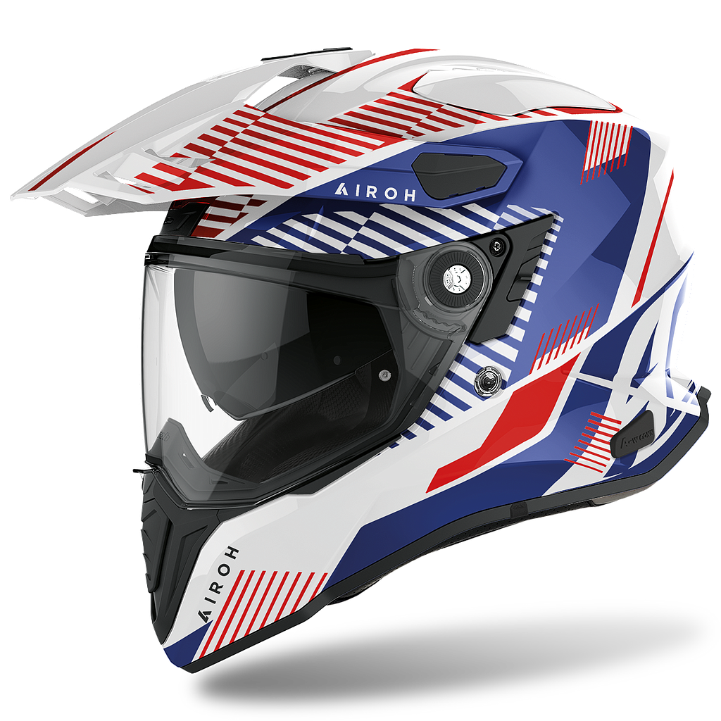 CASCO AIROH COMMANDER BOOST white/blue gloss