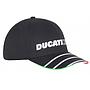 Gorra DUCATI baseball negra c/líneas blancas